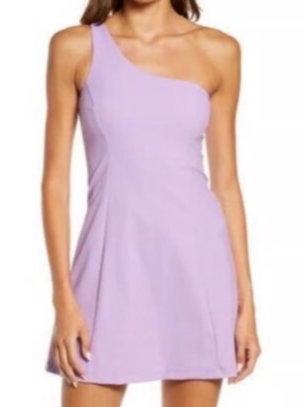 Outdoor Voices One-Shoulder Lilac Mini Dress